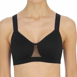 Natori Black Aria Full Fit Wireless Mesh Bra 32DD & 32DDD NWT